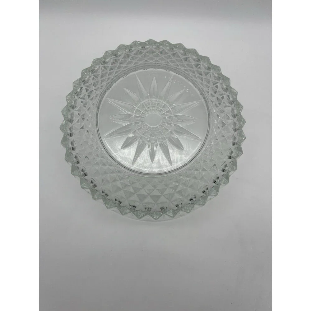 Vintage Arcoroc France Glass Starburst/Diamond Design Serving Bowl